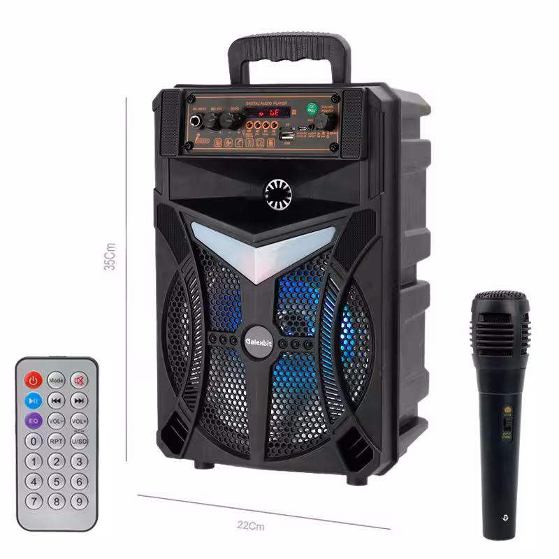 اسپیکر چمدانی بلوتوثی رم و فلش خور Galexbit GS-13   میکروفون و ریموت کنترل