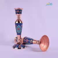 شمعدان متوسط مس و پرداز با روکش پلی استر و ورق مس ضخیم