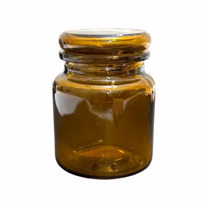 شیشه ماریل قهوه ای ارتفاع 8 قطر 6 سانت