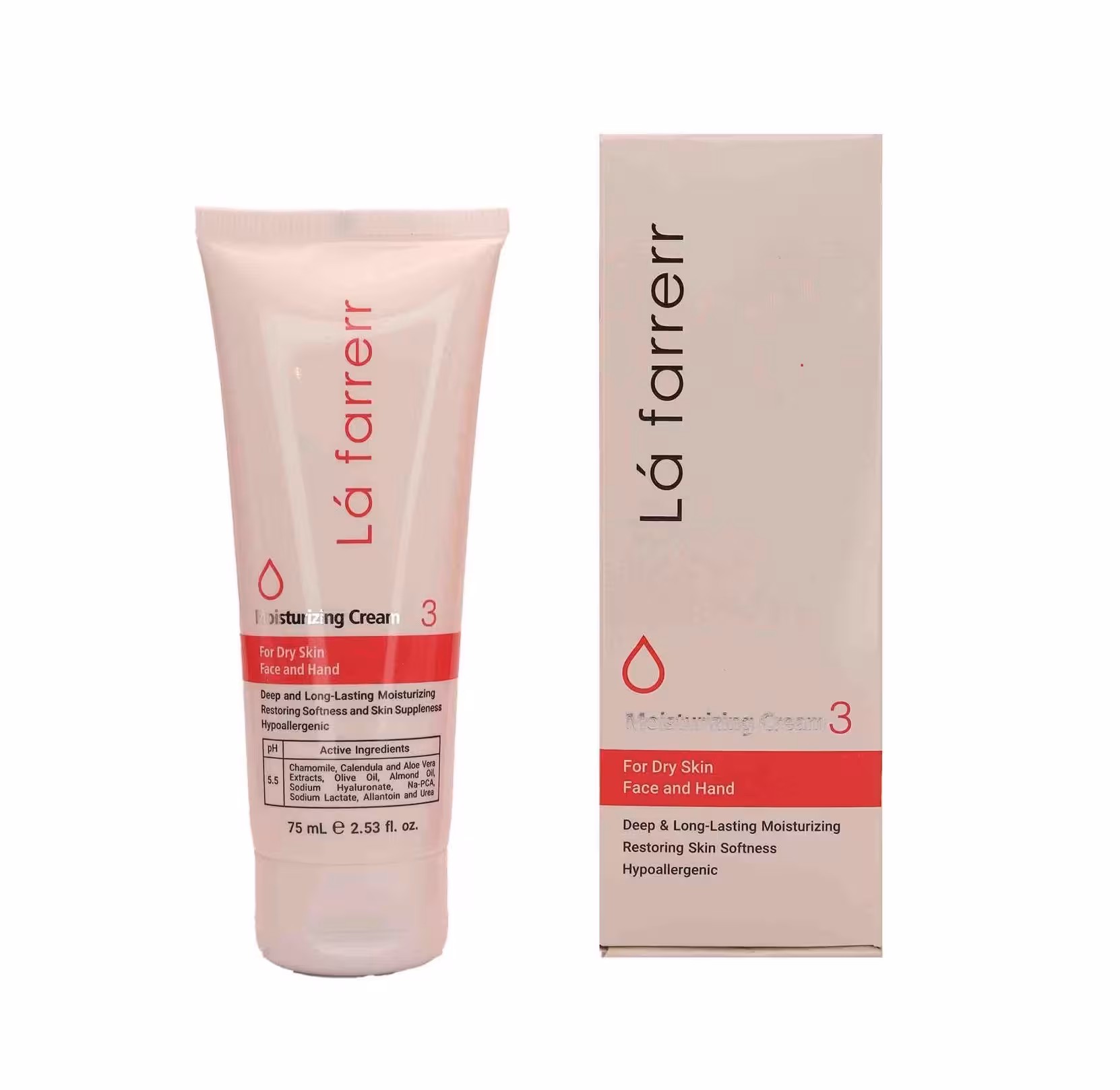 کرم مرطوب‌کننده و آبرسان دست و صورت پوست‌های خشک لافارر3 75ml
