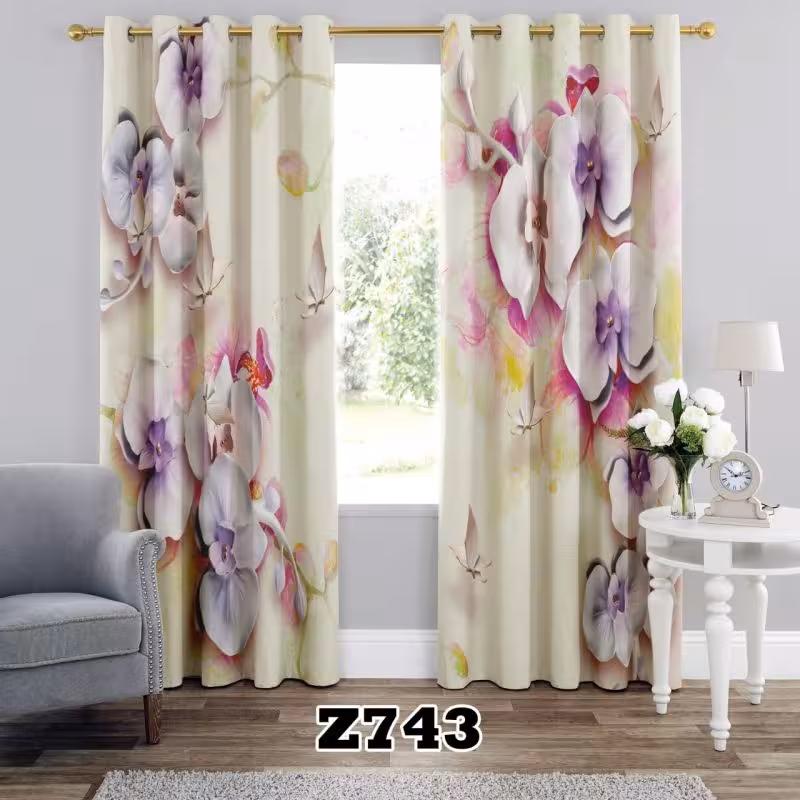 پرده سه بعدی طرح گل