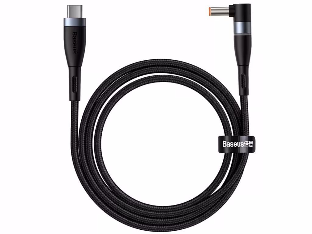 کابل شارژ مغناطیسی سوزنی لپ تاپ لنوو بیسوس Baseus Zinc Lenovo Type-C to DC DC Round Cable 2m
