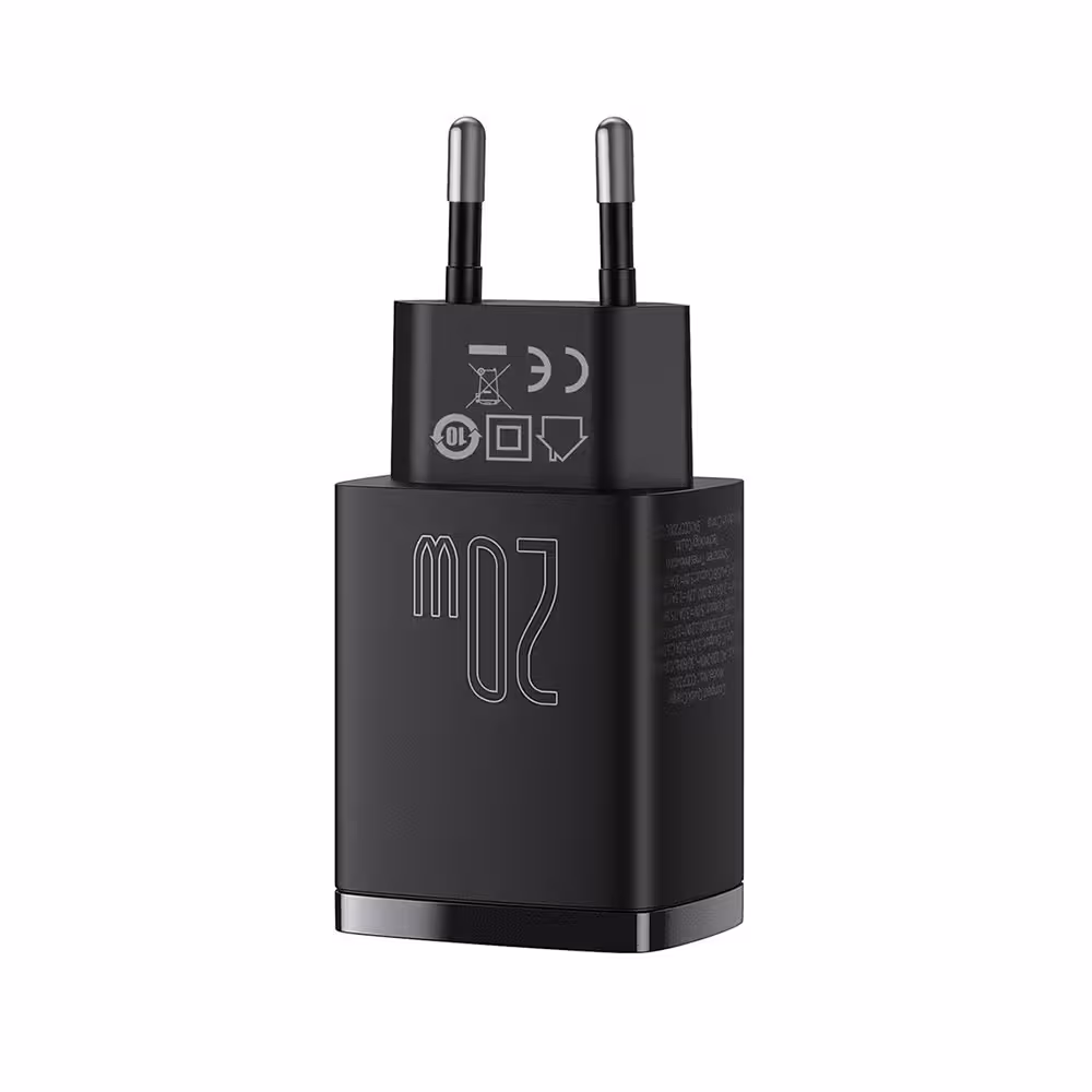 شارژر دیواری فست شارژ بیسوس Baseus Compact Quick Charger U C PD QC CCCP20UE CCXJ-B EU توان 20 وات
