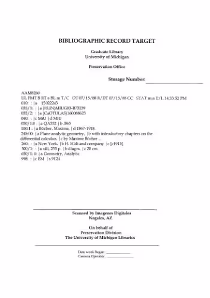 خرید و دانلود نسخه کامل کتاب Plane analytic geometry, with introductory chapters on the differential calculus