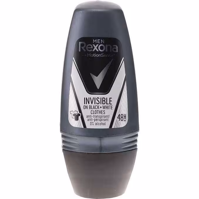 رول ضد تعریق مردانه رکسونا مدل Invisible Black & White حجم 50 میل