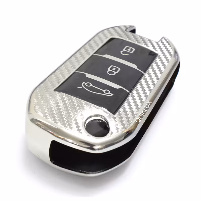 کاور سوییچ TPU طرح کربن تارا کلید خور لاکچری Mp – رنگ نقره ای