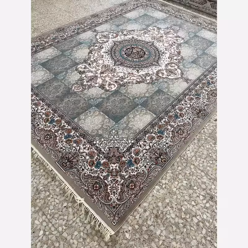 فرش 6 متری700شانه ماشینی کاشان طرح نیلوفر فیلی (باارسال رایگان)