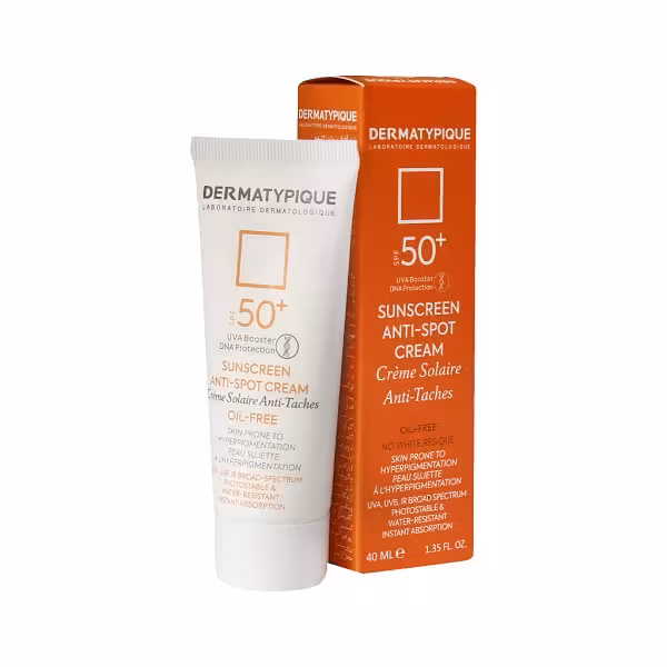 کرم ضدآفتاب روشن کننده درماتیپیک SPF50 مدل Anti Spot حجم 40 میلی لیتر