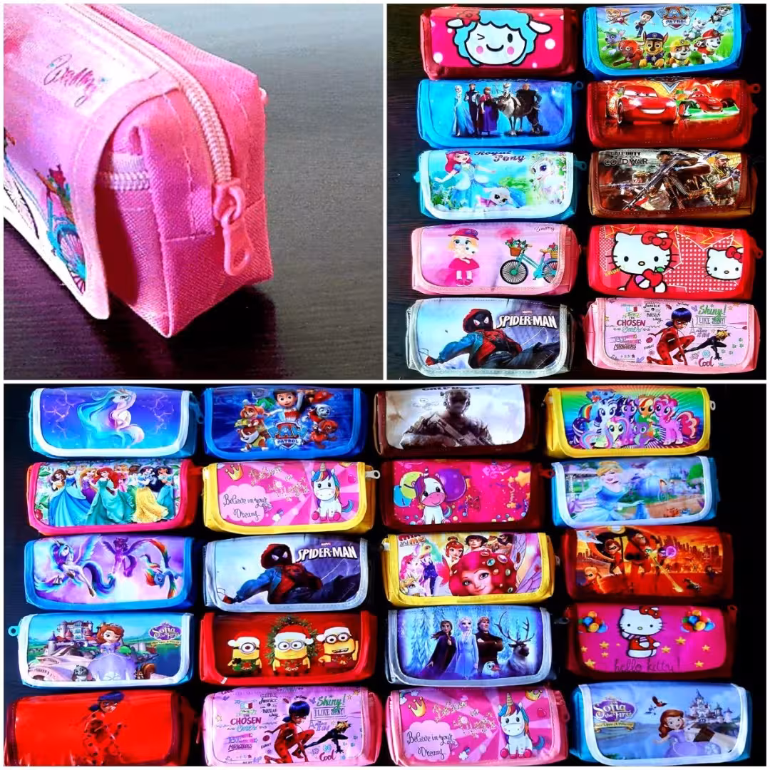 جامدادی سه زیپ فانتزی درب چسبی