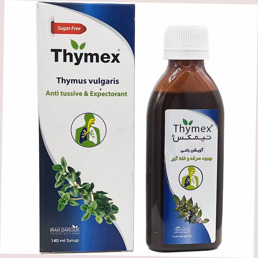 شربت تیمکس فاقد شکر ایران داروک Thymex Suger Free