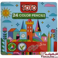 مداد رنگی 24 رنگ توتو جعبه فلزی کد Arya 1402