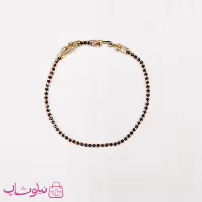 دستبند زنانه ژوپینگ ظریف طرح تنیسی نگین قرمز کد 2231