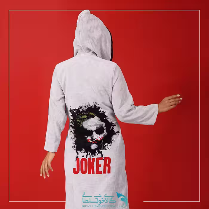 حوله تن پوش زنانه طرح جوکر طوسی برند پودایران