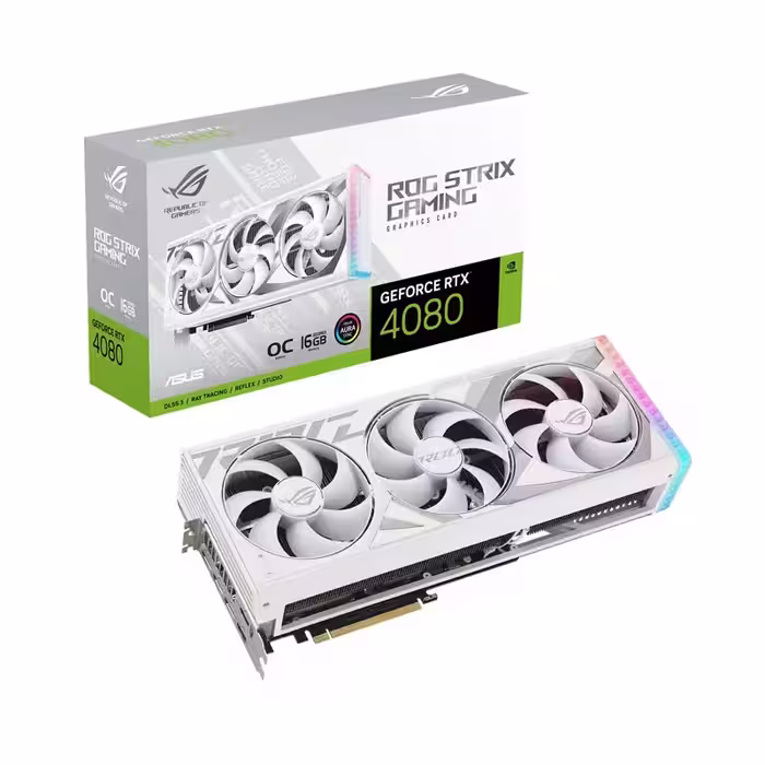 کارت گرافیک ایسوس مدل RTX4080-16GB-GDDR6X-OC Edition-ROG STRIX-WHITE