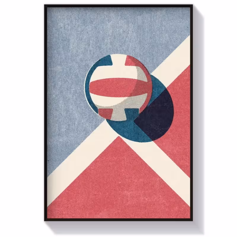 تابلو دکوراتیو فانتزی ورزشی طرح توپ والیبال