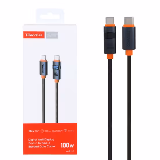 کابل تبدیل USB-C به USB-C ترانیو مدل CC-6 به طول 1.2 متر