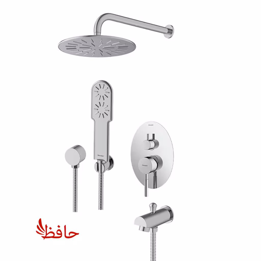 شیر حمام توکار شودر مدل روگن کروم تیپ 4 BRASS