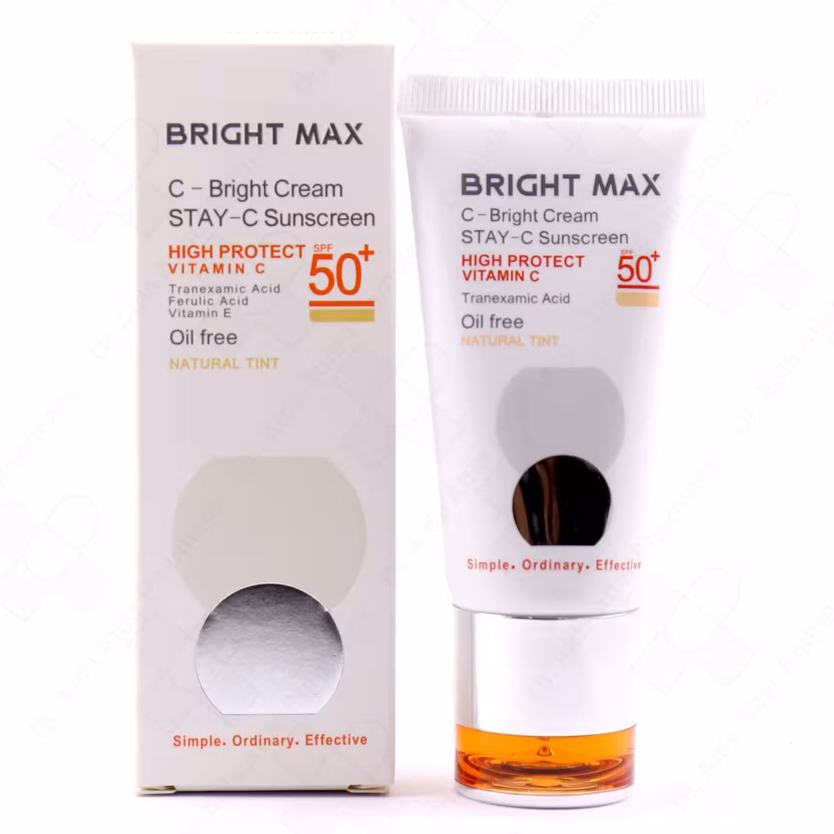 کرم ضد آفتاب SPF50 برایت مکس فاقد چربی بژ طبیعی 50 میلی لیتر