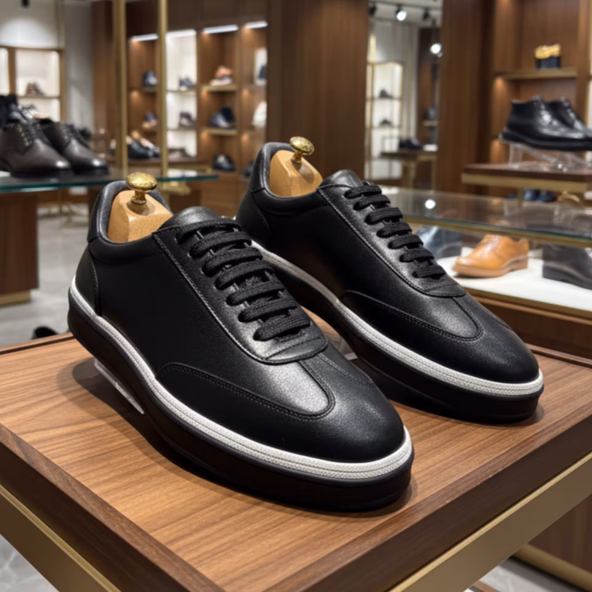 کفش چرم مردانه ونس کد VN001BK رنگ مشکی