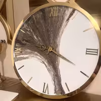 ساعت دیواری قطر60 و جاکلیدی ست رزینی طرح روسی کرم قهوه ای