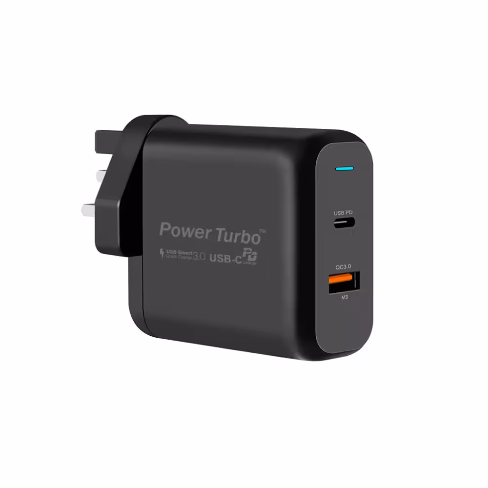 شارژر دیواری ویوو مدل WiWU Power Turbo PT3621 Dual Port Wall Charger / UK Plug با توان 36W مناسب برای موبایل و لپتاپ