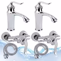 ست 6 عددی شیرآلات  اهرمی روشویی و شیر توالت بامبو