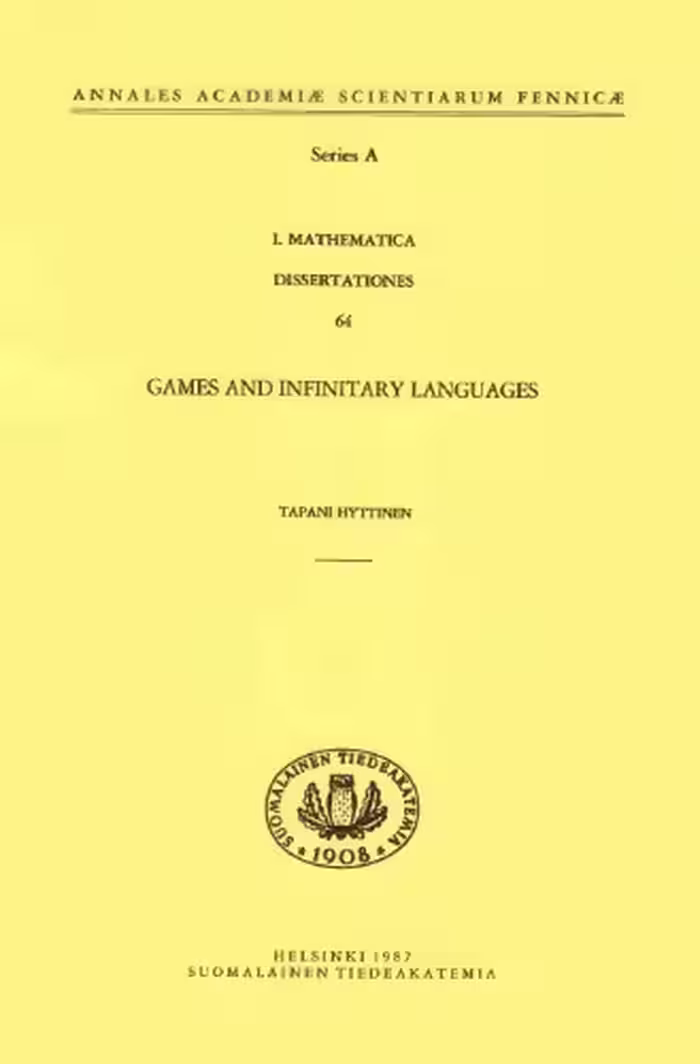 خرید و دانلود نسخه کامل کتاب Games and Infinitary Languages