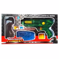 اسباب بازی تفنگ دو کاره تیر ژله ایی و فومی با عینک محافظ