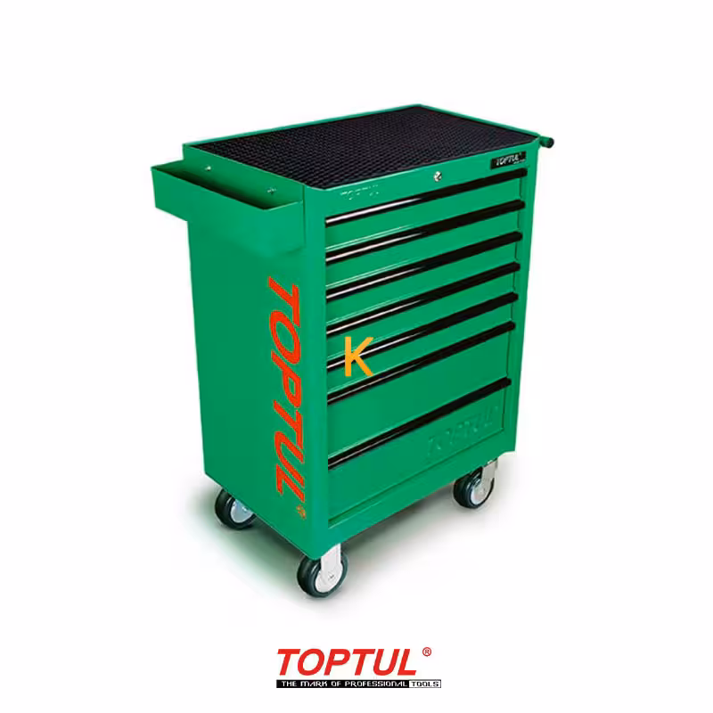 جعبه ابزار 7 کشو چرخ دار با ابزار مدل GE-21405 تاپ تول