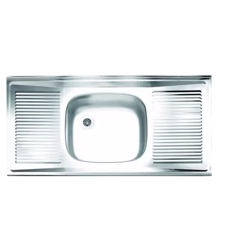 سینک روکار پرسی استیل البرز مدل ساحل سایز 0.4*50*100 لگن وسط