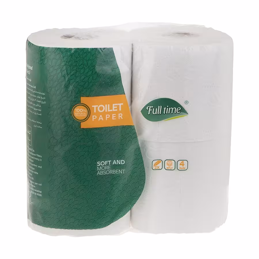 دستمال توالت فول تایم مدل رولی بسته 4 عددی (کارتن 12 تایی)