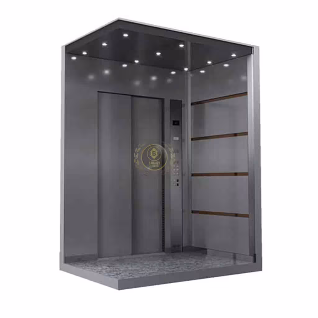 کابین آسانسور استیل نقره ای کد 10211