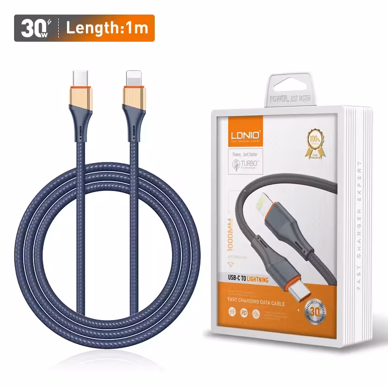 کابل تایپ سی به آیفون الدینیو 30وات مدل LC631C to i