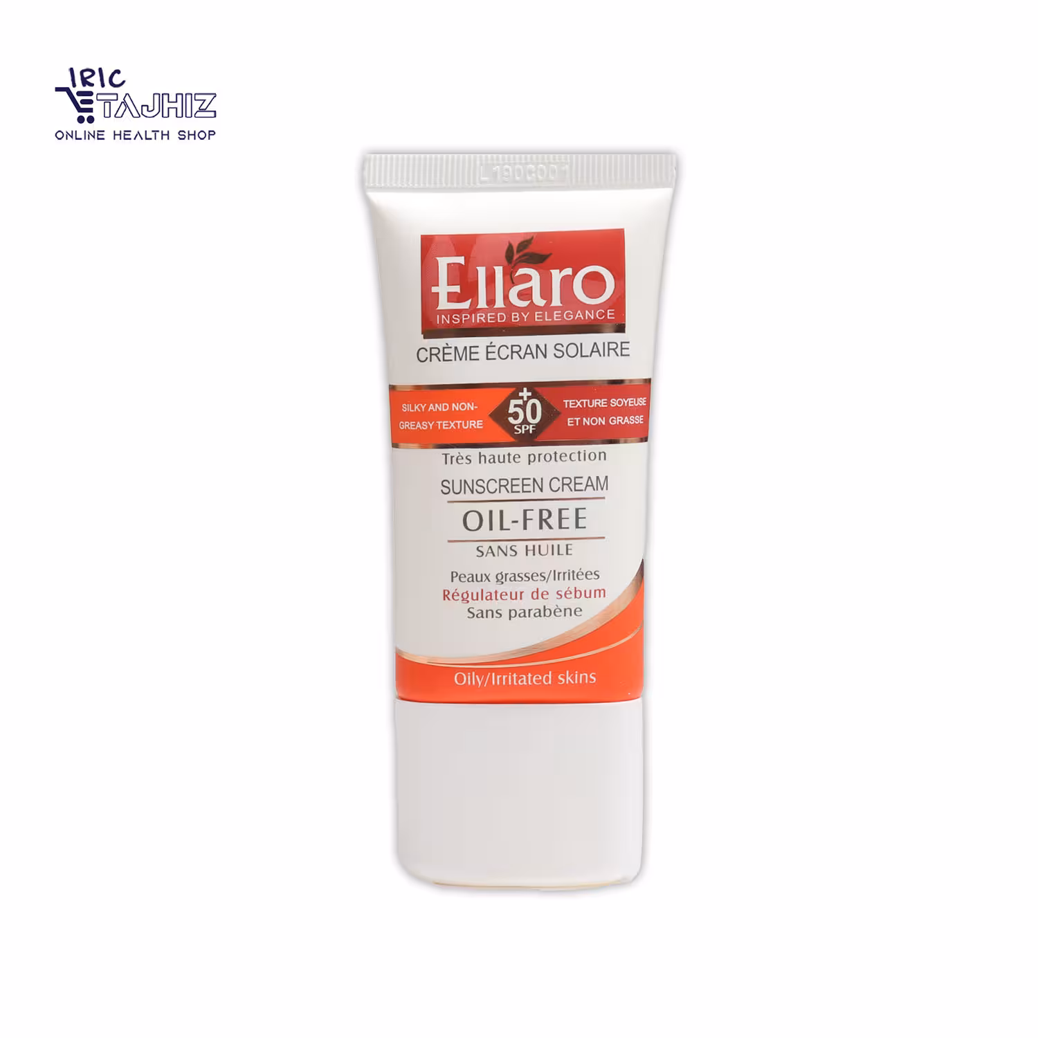 کرم ضد آفتاب بی رنگ پوست چرب SPF50 الارو 40 میلی لیتر
