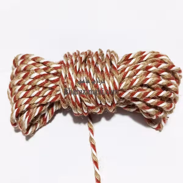 ریسه کنفی رنگی{سه رنگ قرمز،سفید،کرم}