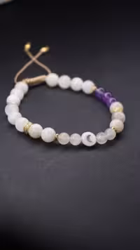 دستبند ماه،کوارتز،مون استون وآمیتیست کد310265