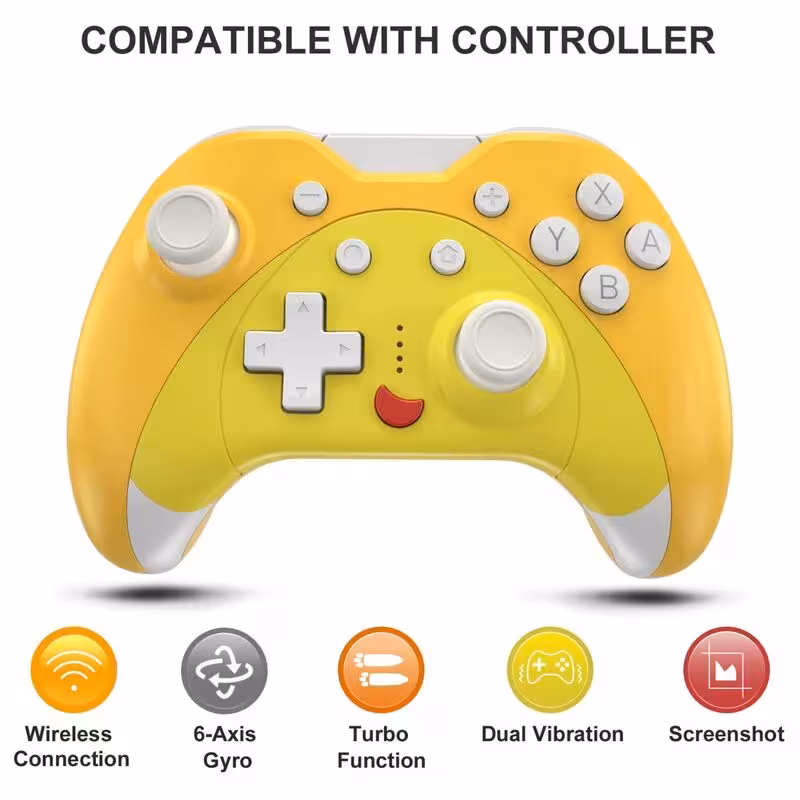 دسته بی سیم با ژیروسکوپ شش محور برای Android PC Nintendo Switch رنگ آبی