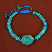 دستبند فیروزه خزامه کد 30409 - جواهری مشاهیر