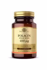 قرص فولیک اسید (فولاسین) 400 میکروگرم Solgar - بسته 100 عددی