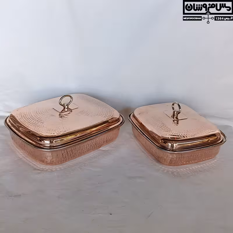 قالب کیک پزی مسی چکشی زنجان | حلوا خوری مس نانو | بدون پایه | سایز 2 _ قطر 26*30 | مدل ساواج