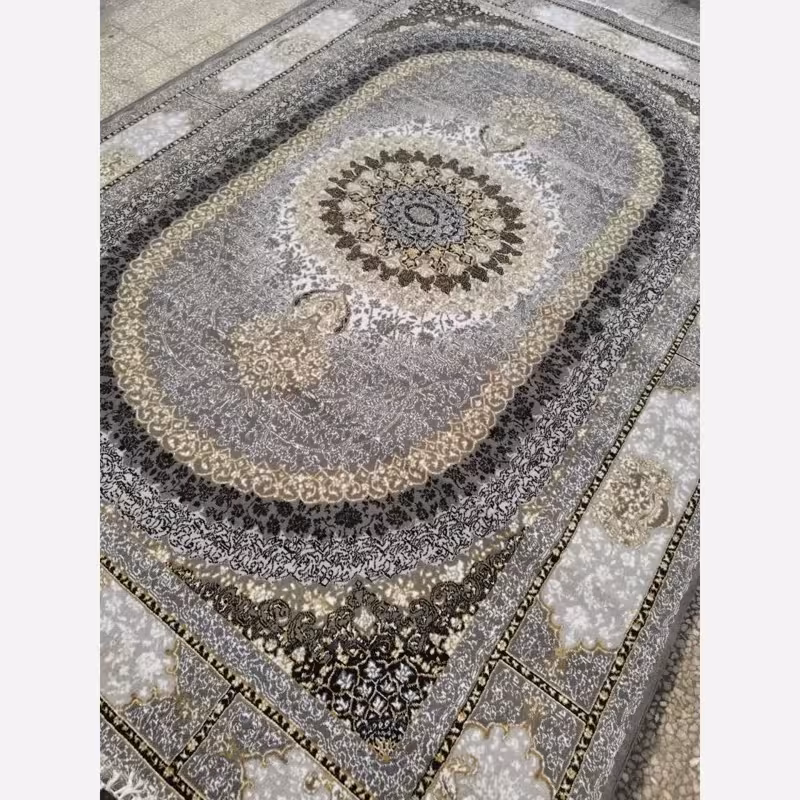 فرش ماشینی کاشان12متری440شانه بی سی اف سبک وزن طرح صدرا دودی(باارسال رایگان)