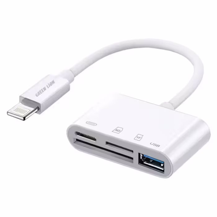 هاب لایتنینگ 4 پورت گرین لاین Green Lion 4-IN-1 OTG Adapter
