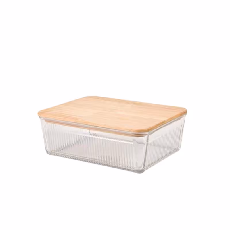 ظرف شیشه ای در چوبی 1.1 لیتر لیمون کد 2191