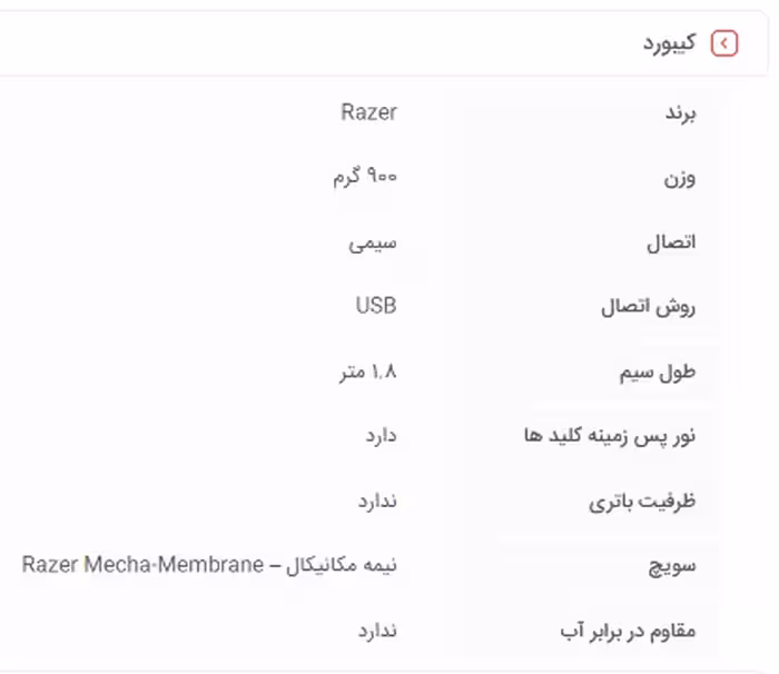 کیبورد Razer مدل ORNATA V2