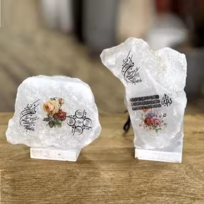 سنگ نمک صخره ای پایه دار چراغدار 7 رنگ