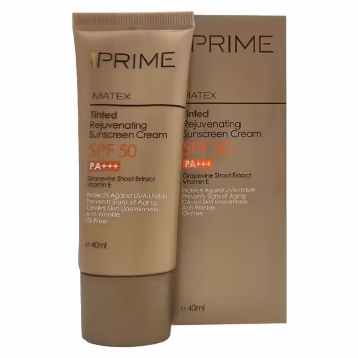کرم ضد آفتاب جوان کننده پرایم SPF50 رنگی حجم 40 میلی لیتر | Prime Rejuvenating Sunscreen Cream SPF50