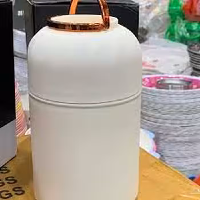 فلاسک غذای کودک کلاسیک بریکرز 850 میلی لیتر با قاشق تاشو رنگ سفید-رزگلد   classic breaker 850 ml