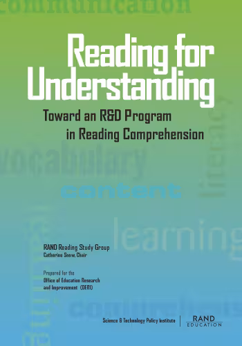 خرید و دانلود نسخه کامل کتاب Reading for Understanding : Toward an R &amp; D Program in Reading Comprehension