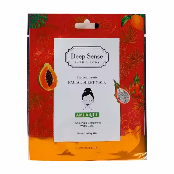 ماسک صورت نقابی تروپیکال مناسب پوست خشک و معمولی دیپ سنس 25 میلی‌لیتر Deep Sense
