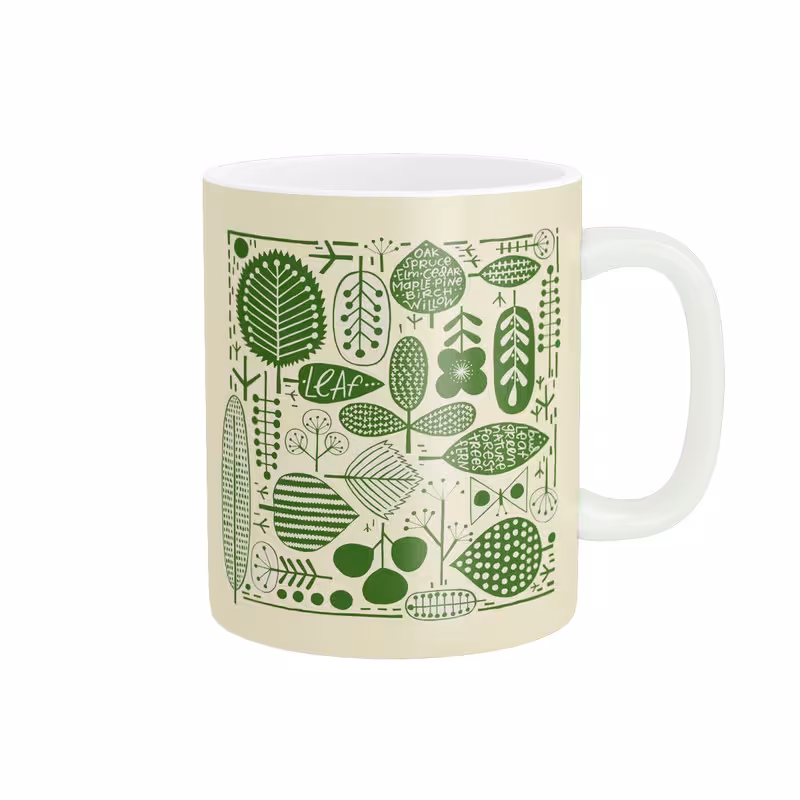 ماگ مدل طراحی گرافیکی برگ ها کد 1045